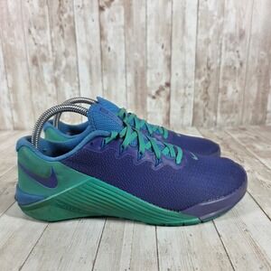 Nike Metcon‎ 5 Training Shoes Women's Size 7.5 Purple Green Athletic Sneakers